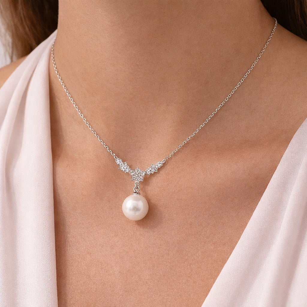 Silver Pearl Necklace