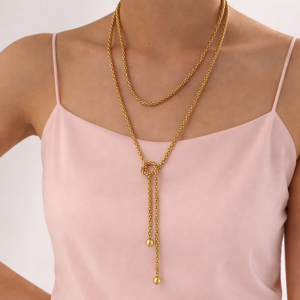 Bowtie Necklace Dorado